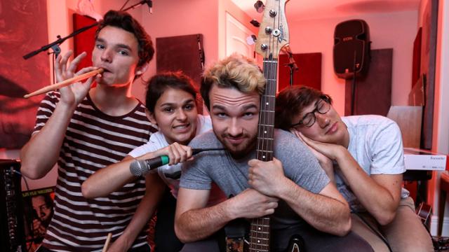 Pierce Turcotte with his band members