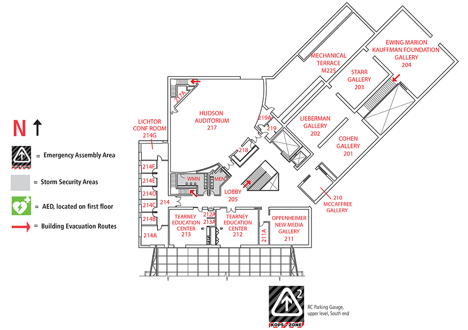Room locations for Museum second floor.
