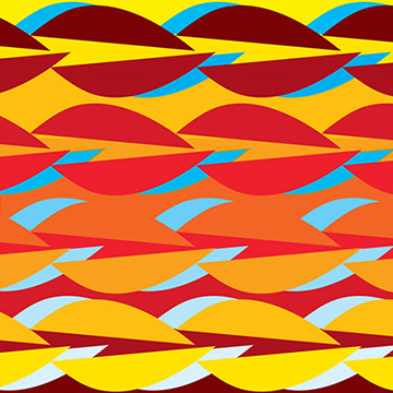 Student project work, colorful shape pattern