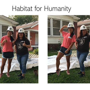 Students working for Habitat for Humanity 