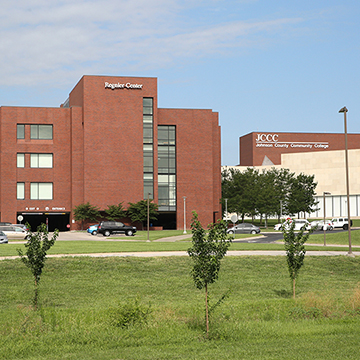 JCCC campus showing a view of the Regnier Center