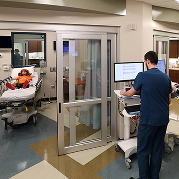 healthcare simulation center hallway