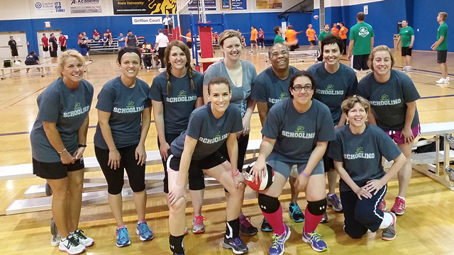 The JCCC Corporate Challenge volleyball team