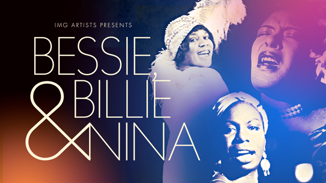 Words Bessie, Billie & Nina over photos of the 3 singers.