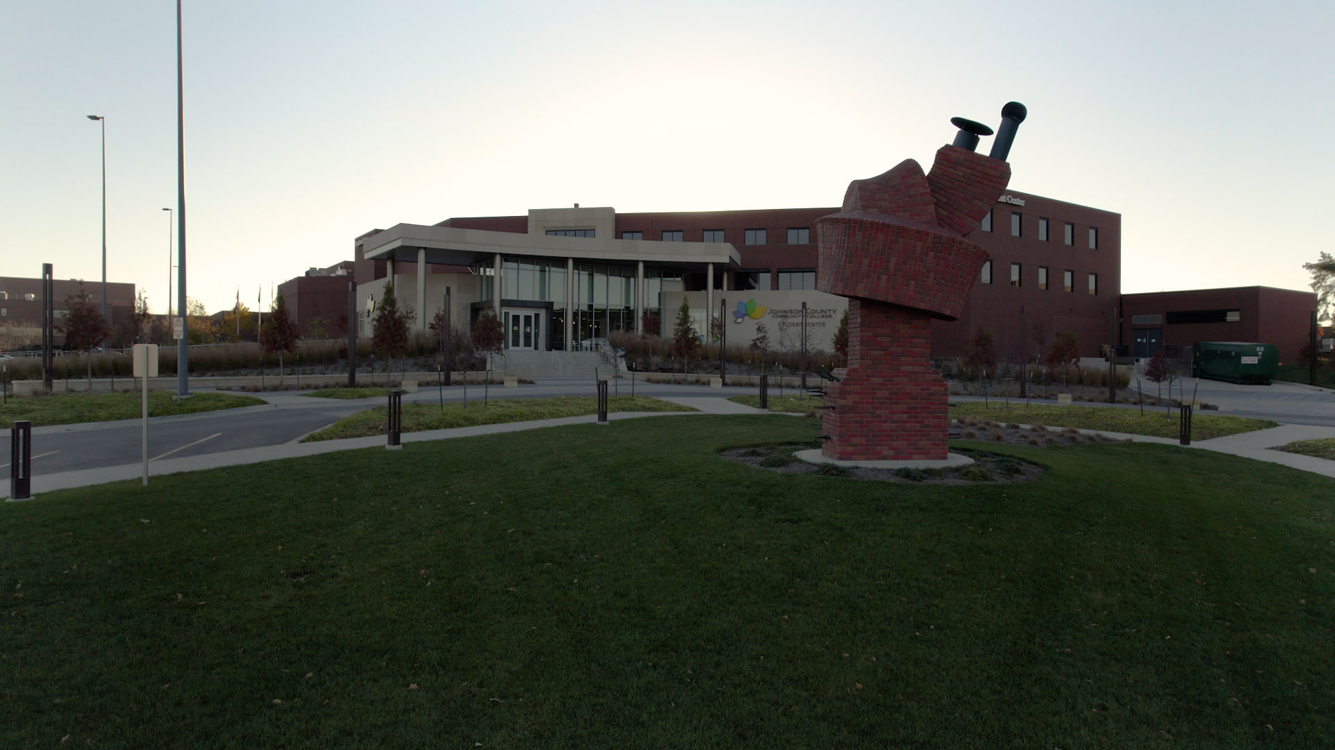 Panoramic view of the Student Center main entrance