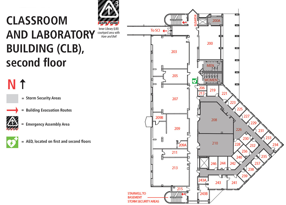 Second floor CLB room locations