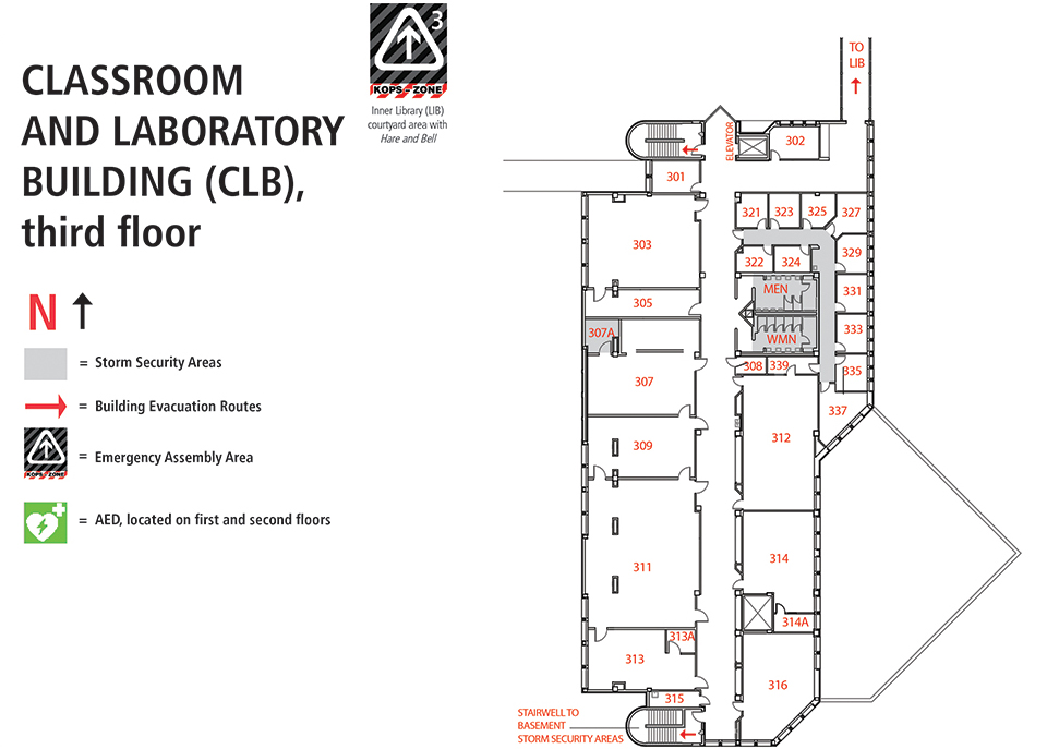 Third floor CLB room locations