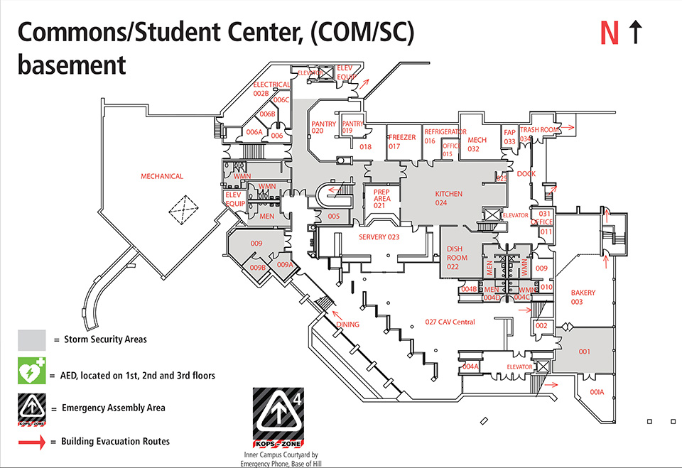 Commons lower level room locations