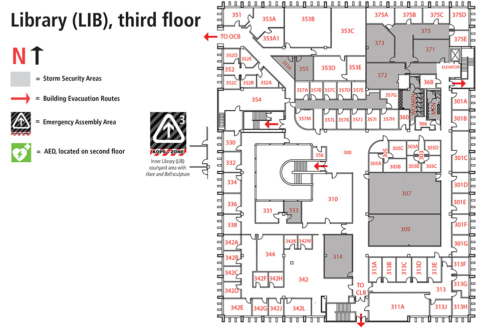 Third floor library room locations