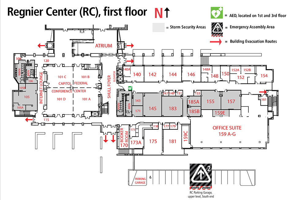 Room locations for RC first floor.