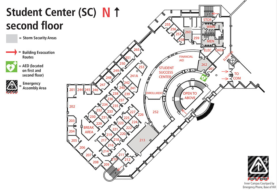 Commons second floor room locations