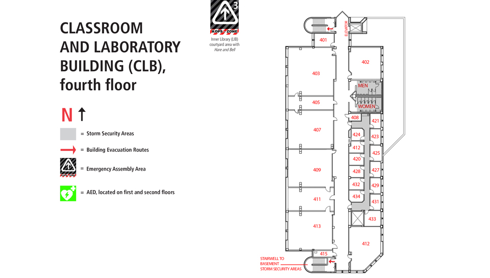 Fourth floor CLB room locations