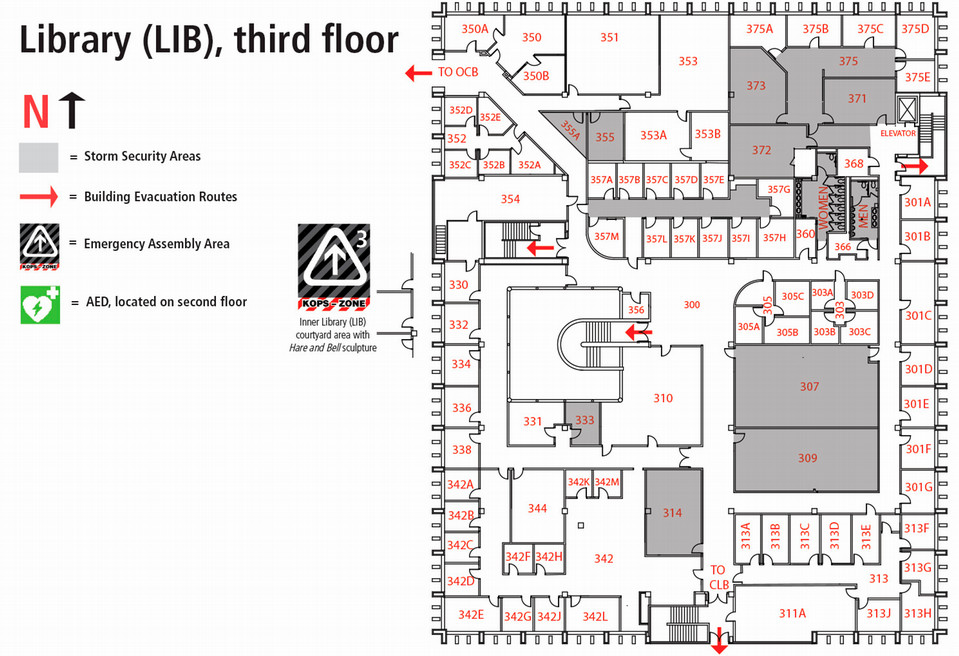 Third floor library room locations