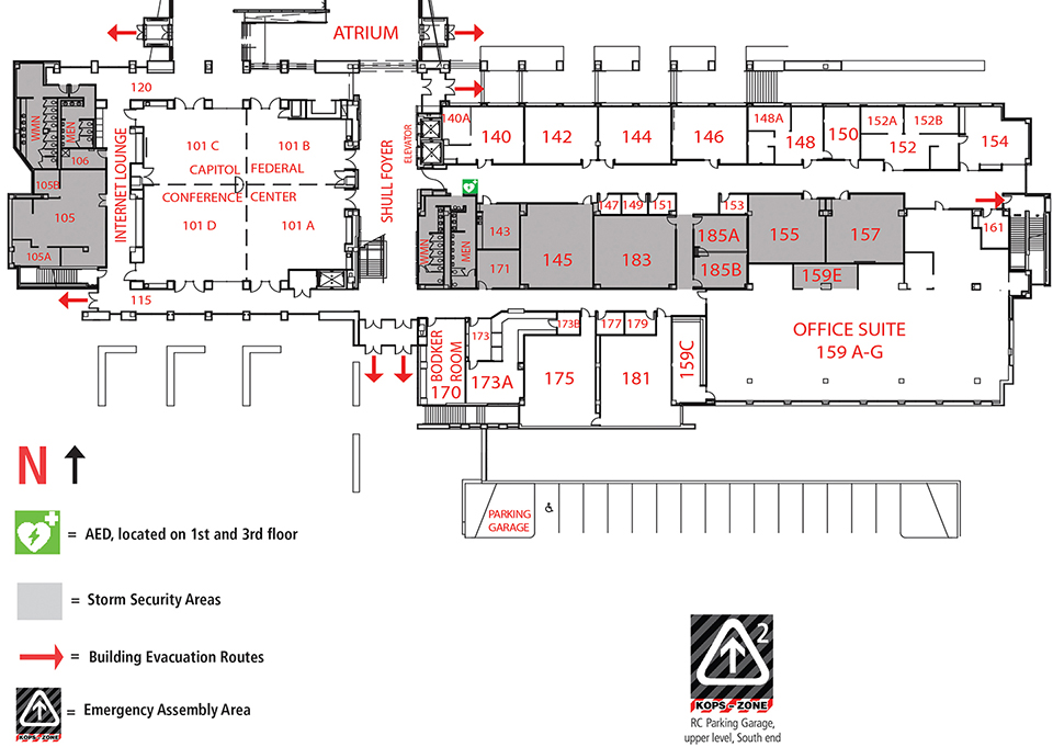 Room locations for RC first floor.