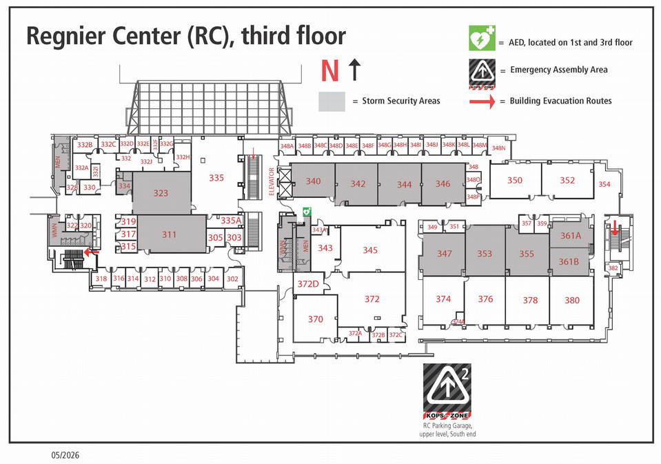 Room locations for RC third floor.
