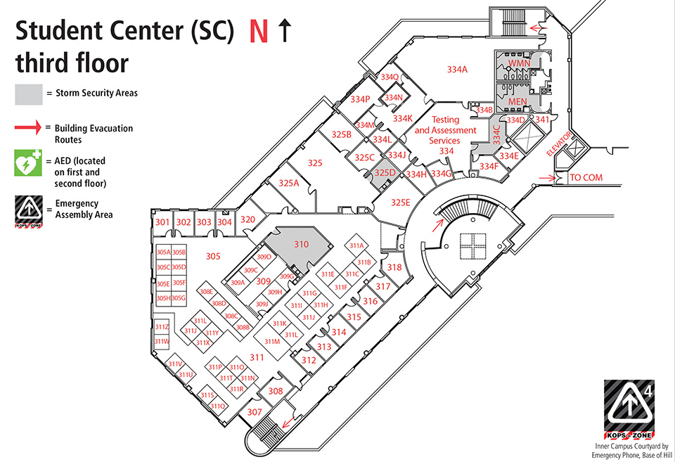 Commons third floor room locations