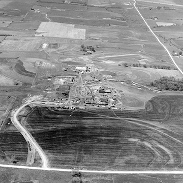 An aerial view of the land at College Boulevard and Quivira that would become Johnson County Community College.