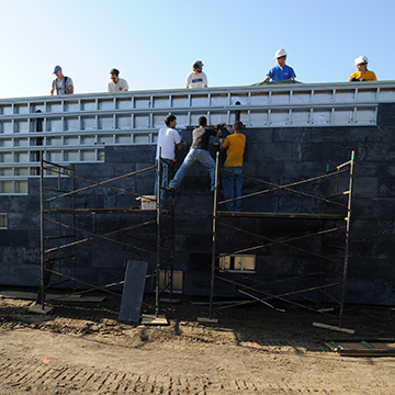 Construction of the Galileo's Pavilion building.