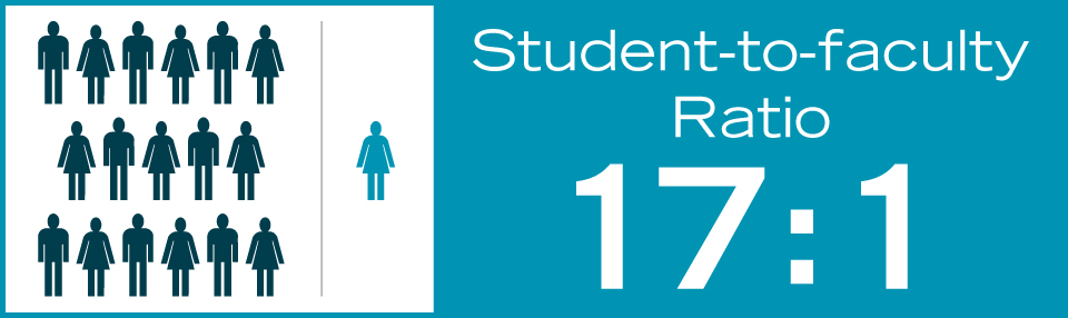 Student to faculty ration is 17 to 1