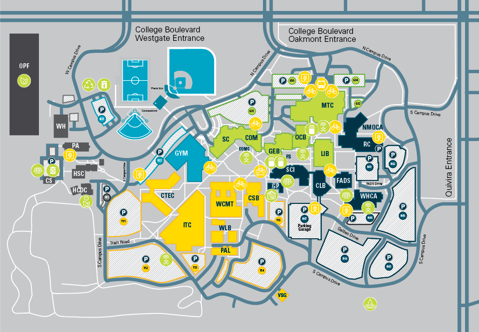 Map of sustainability initiatives across campus