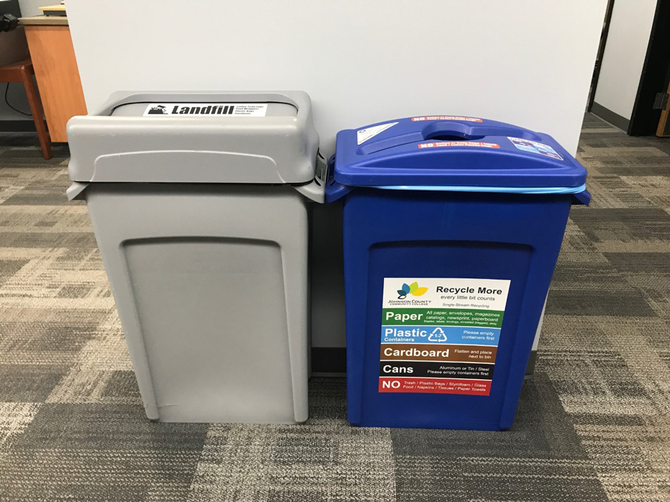 Recycling Bins on JCCC Campus