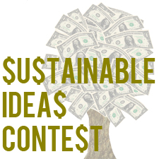 Sustainable Ideas Contest logo - tree with money