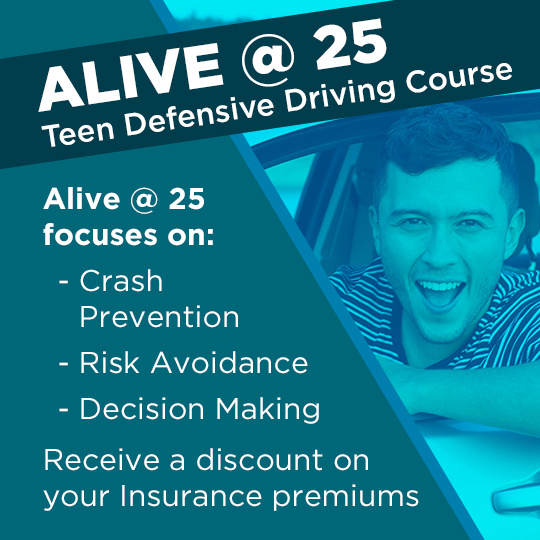 An eager young man smiles at the camera. The text on the image reads "Alive @ 25" and describes the course.