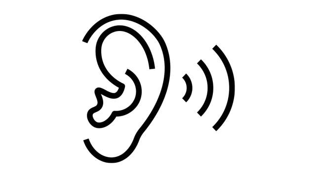 Ear next to sound vibrations