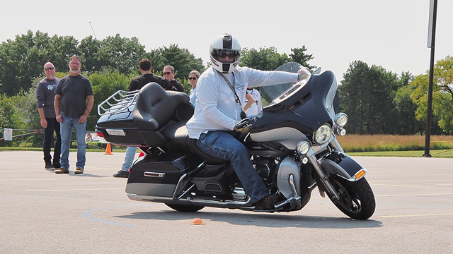 A man riding a motorcycle