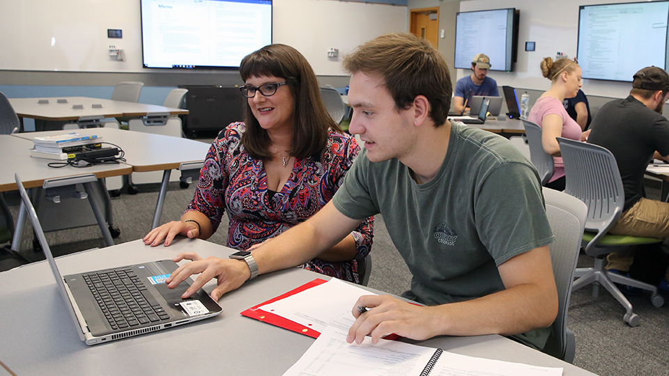 Student receiving free tutoring assistance