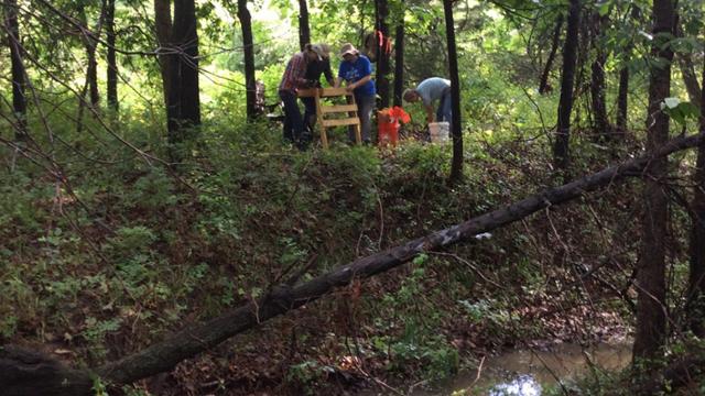 Students working at the Midwest Archaeological Field School dig site