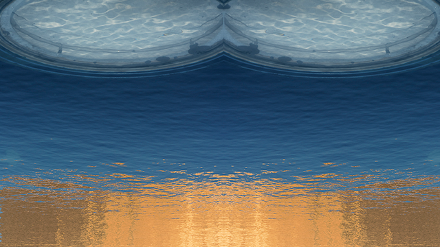 Reflection of the sun in rippled water