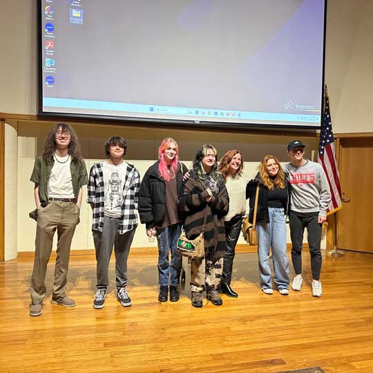 Group photo of FMS 275 students after screening their film.