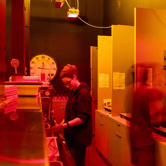 Darkroom in the analog photography studio