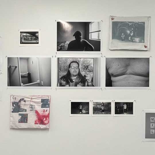 Installation of several examples of student photography work