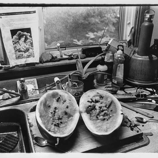 Silver gelatin print of cut melons created for Foundations in Photography