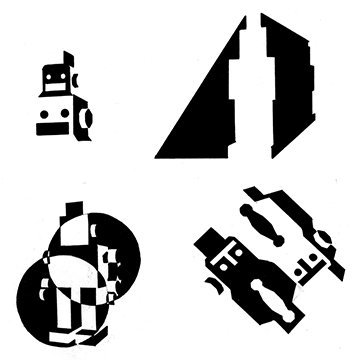 Student project work, multiple robot graphics