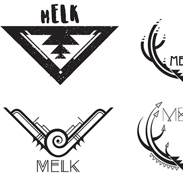 Student project work, Melk logo mockups