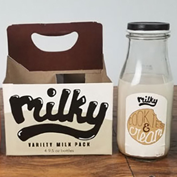 Student project work, Milky brand mockups