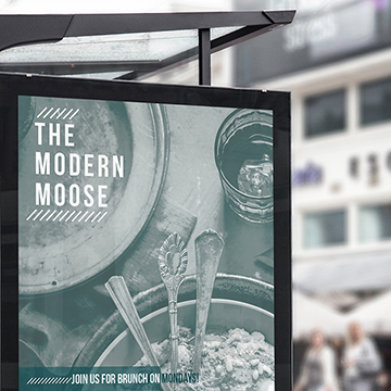 Student project work, The Modern Moose bus station ad