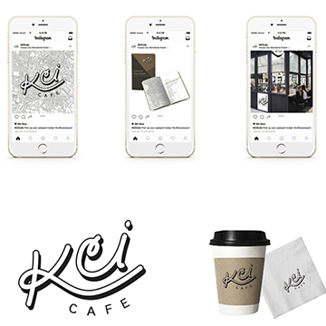 Student project work, KCI Cafe menu, logo and mobile ads