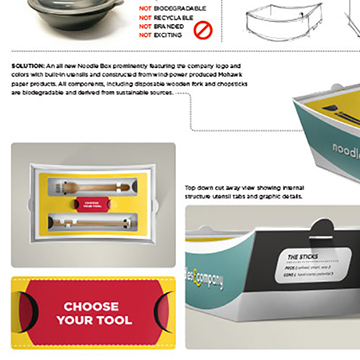 Student project work, noodles & company box design