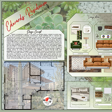 Residential design board for a home in Scottsdale, AZ