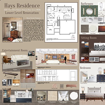 Residential design board with the title "Hays Residence"