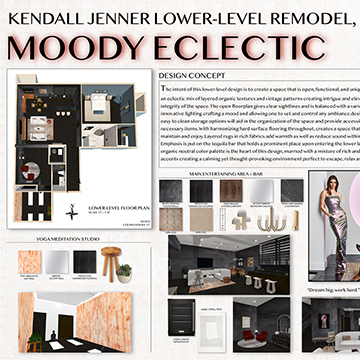 Residential design board with the title Moody Electric