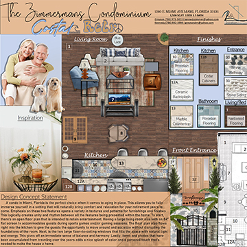 Residential design board with the title The Zimmerman's Condominium