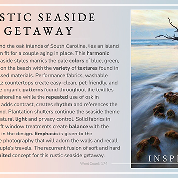 Description of project with the title A Rustic Seaside Getaway