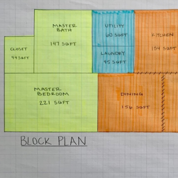 Sketched block plan