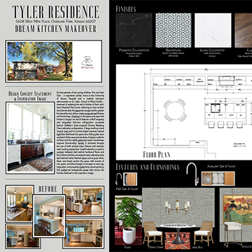 Dream kitchen makeover design board for Tyler residence