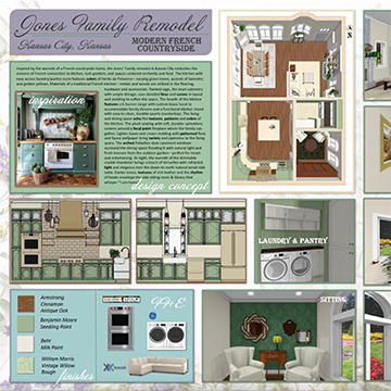 Design board with the title Jones Family Remodel